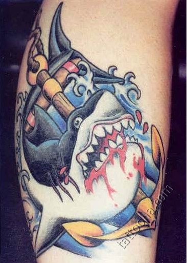 Кровожадная акула с якорем