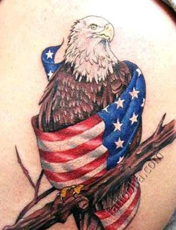 Орел в американском флаге