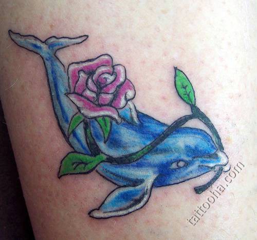 Дельфин и роза