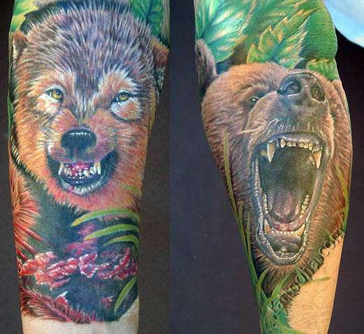 Медведь с волком