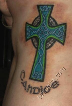 Кельтский крест и надпись CANDICE