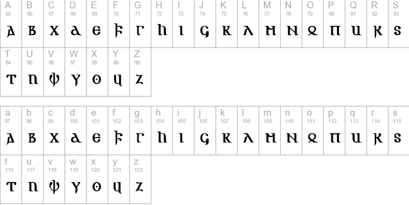 Славянский стиль шрифта для тату