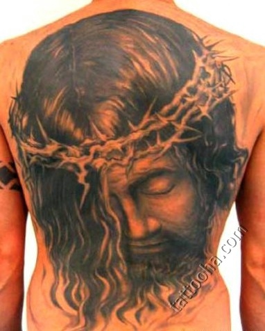 Голова Иисуса на всю спину