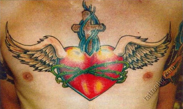 Крылатое сердце с крестом