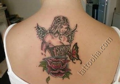 Ангел с бабочкой и розой