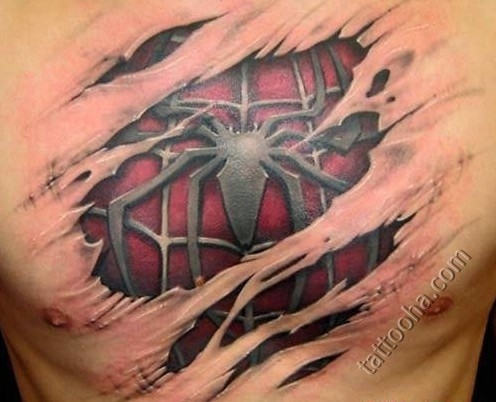 Эмблема человека-паук под кожей